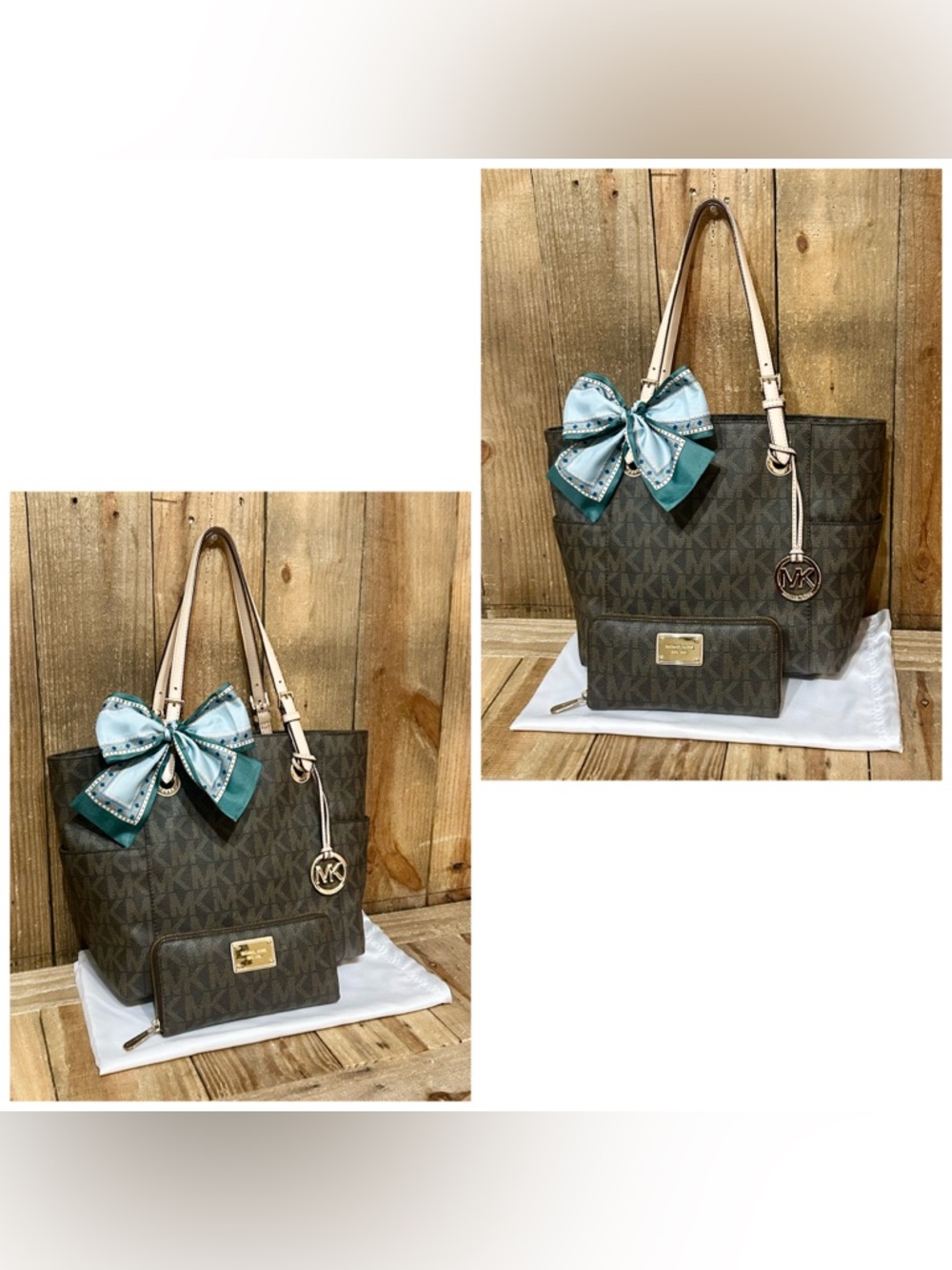 Michael Kors. 4 Piece: Jet Set Tote with Free Matching Wallet, Scarf & Dust Bag. - Picture 11 of 16
